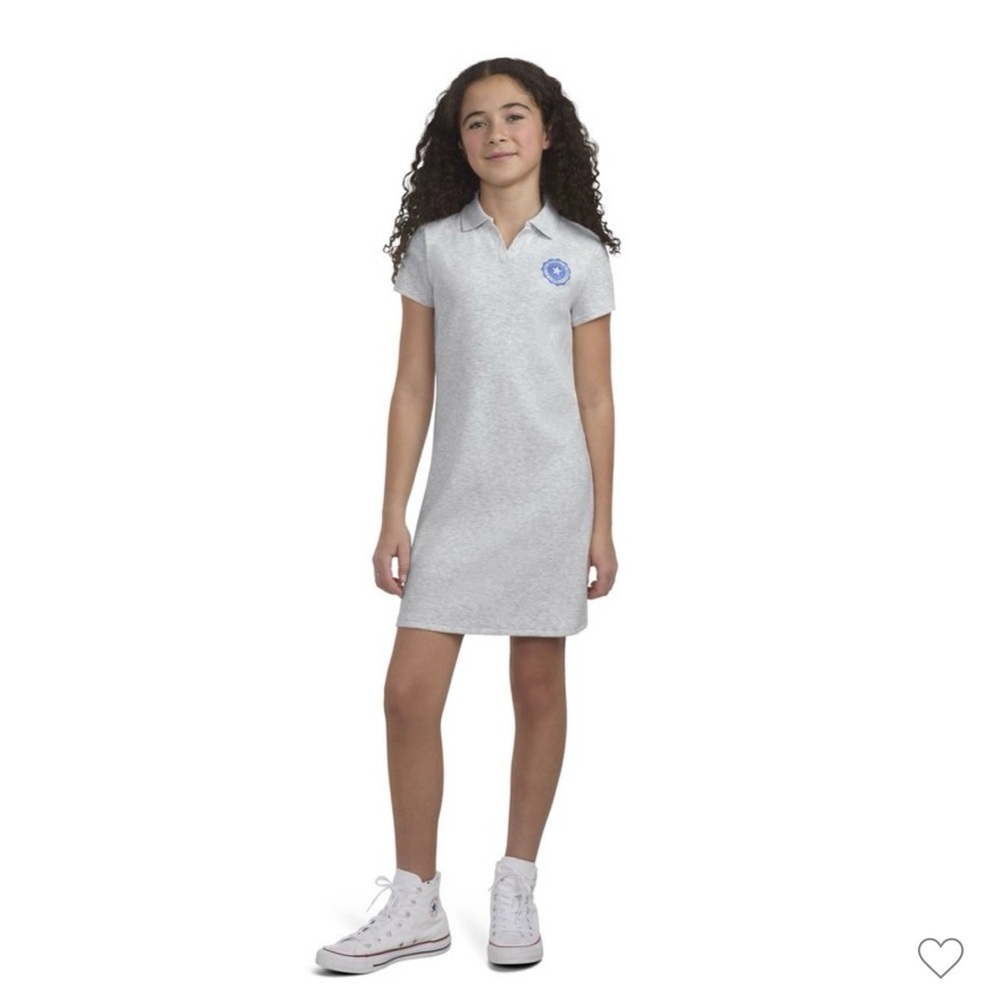 Converse girls grey short sleeve polo dress